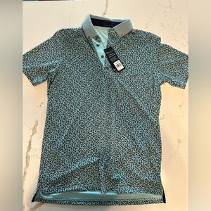 NEW Greyson Coral Dreams Skystone Polo Size S Small